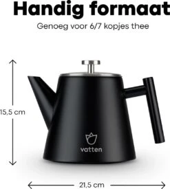 Vatten® - Premium RVS Theepot - Incl. RVS Theefilter - 1L - Zwart - Dubbelwandig 12 Vatten® - Premium RVS Theepot - Incl. RVS Theefilter - 1L - Zwart - Dubbelwandig -Keukenproducten Winkel 1077x1200 1