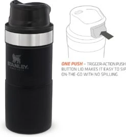 Stanley Trigger-Action Travel Mug 0.47L - Thermosfles - Matt Black -Keukenproducten Winkel 1106x1200