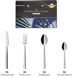 Nevana Bestekset - 24 Delig - 18/10 Edelstaal - Bestek - Lepels, Messen, Vorken 11 Nevana Bestekset - 24 Delig - 18/10 Edelstaal - Bestek - Lepels, Messen, Vorken -Keukenproducten Winkel 1137x1200
