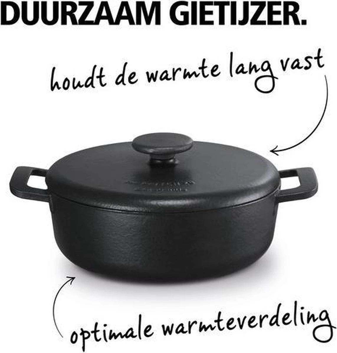 Brabantia The Dutch Braadpan - Matt Black - 28 Cm - Gietijzer 10 Brabantia The Dutch Braadpan - Matt Black - 28 Cm - Gietijzer - Afbeelding 8