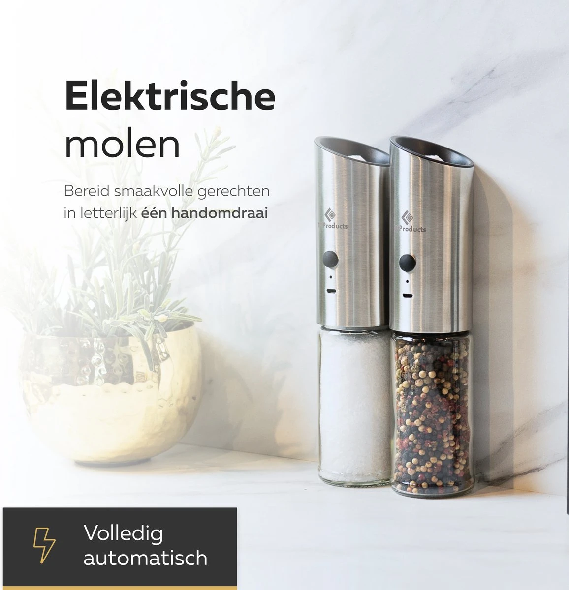 101Products Peper- & Zoutmolen Elektrisch - USB Oplaadbaar - Pepermolen - Zoutmolen - RVS 4 101Products Peper- & Zoutmolen Elektrisch - USB Oplaadbaar - Pepermolen - Zoutmolen - RVS - Afbeelding 2