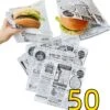 Rainbecom - 50 Stuks - 19 X 17 Cm - Hamburger Zakje Papier - Vetvrij Papier - Papieren Zak Voor Sandwiches - Krant -Keukenproducten Winkel 1157x1200 2