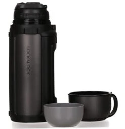 Lock&Lock Thermoskan - Isoleerkan - Thee En Koffie - Lekvrij - 1,5 Liter - RVS - Inklapbaar Handvat - Zwart -Keukenproducten Winkel 1161x1200