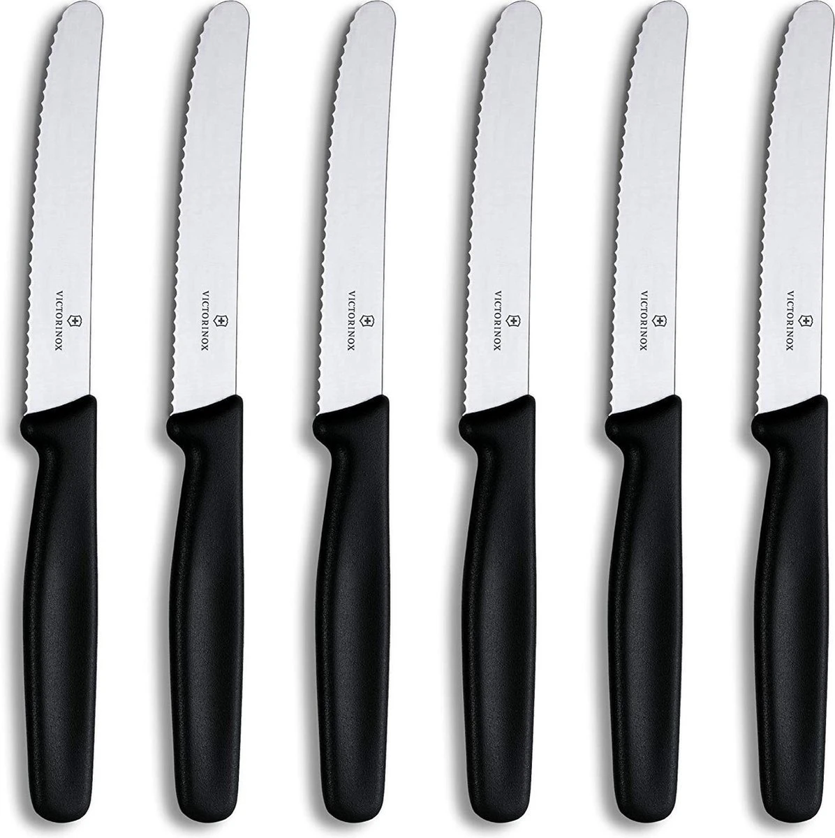 Victorinox Tafelmessen - 6-Delig - Zwart - Recht Heft 3 Victorinox Tafelmessen - 6-Delig - Zwart - Recht Heft
