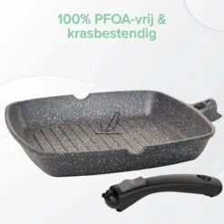 Coninx Grillpan 28CM - Steakpan - Afneembare Handgreep - PFAS-vrij - Grijs -Keukenproducten Winkel 1198x1200 10