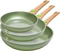 Just Vegan Koekenpan ECO Met Afneembaar Handvat 20 Cm Aluminium Groen -Keukenproducten Winkel 1200x1024