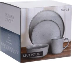 Excellent Serviesset - Servies - 16 Stuks - Aardewerk - Grijs -Keukenproducten Winkel 1200x1044 1
