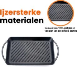Kicinn Grillplaat - Gietijzer - Geëmailleerd - Incl. Accessoires - Ø 33 X 21.8 Cm (LxB) -Keukenproducten Winkel 1200x1050 2