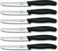 Victorinox Tafelmes 6 Stuks Zwart Krom Heft -Keukenproducten Winkel 1200x1060