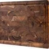 VDN Professionele Snijplank Acacia Hout Met Sapgeul En Handvatten – Hakblok 26x38x3.5 Cm