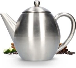 Vaja Valerie - Theepot Met Filter - Dubbelwandig - RVS - 1.2L -Keukenproducten Winkel 1200x1068