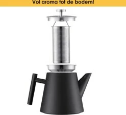 Silberthal - Theepot Met Filter - 1 L - RVS Dubbelwandig - Zwart - Cadeau -Keukenproducten Winkel 1200x1091 2