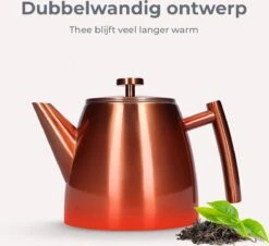 Vaja® Theepot Juliette Rosé Dubbelwandig -Keukenproducten Winkel 1200x1099
