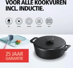 BRABANTIA THE DUTCH Gietijzeren Braadpan - Ø 28cm - MAT Zwart - Inductie 11 BRABANTIA THE DUTCH Gietijzeren Braadpan - Ø 28cm - MAT Zwart - Inductie -Keukenproducten Winkel 1200x1107