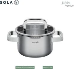 Sola Pannenset Juvia - 4 Delig - Ø 16,16,18,20 Cm - Zilver - RVS - Sandwichbodem -Keukenproducten Winkel 1200x1110 2