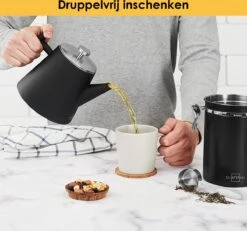 Silberthal - Theepot Met Filter - 1 L - RVS Dubbelwandig - Zwart - Cadeau -Keukenproducten Winkel 1200x1123
