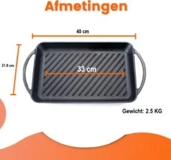 Kicinn Grillplaat - Gietijzer - Geëmailleerd - Incl. Accessoires - Ø 33 X 21.8 Cm (LxB) -Keukenproducten Winkel 1200x1127 1
