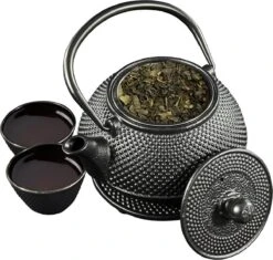 SakuraTea - Theepot Set - 4-delig - Gietijzer - Zwart - 0.8L - 2 Kopjes (100ml) -Keukenproducten Winkel 1200x1142 1