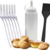 Ocina Poffertjespan Accessoires Set - Doseerfles - Poffertjes Spuitfles - 6x Poffertjes Vork - Kwast - Siliconen Kwast - Bakkwast - Gratis Poffertjes E-Book -Keukenproducten Winkel 1200x1148