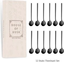House Of Husk® Theelepels Set - Theelepeltjes - Koffielepels - Koffielepeltjes - RVS - 13cm - 12 Stuks - Zwart -Keukenproducten Winkel 1200x1150