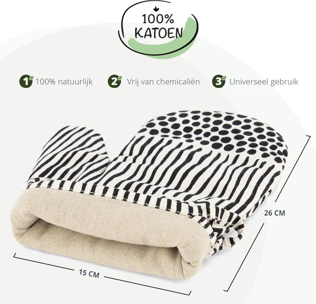 Ovenwanten Van Sophie Nordinn® - Ovenhandschoenen Lund (Artistiek Zwart) - Ovenwanten 2 Stuks - Katoen 4 Ovenwanten Van Sophie Nordinn® - Ovenhandschoenen Lund (Artistiek Zwart) - Ovenwanten 2 Stuks - Katoen - Afbeelding 2