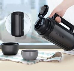 Lock&Lock Thermoskan - Isoleerkan - Thee En Koffie - Lekvrij - 1,5 Liter - RVS - Inklapbaar Handvat - Zwart -Keukenproducten Winkel 1200x1155 10