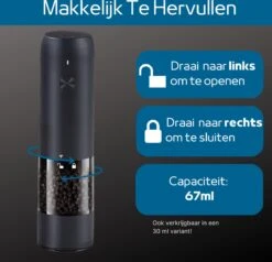GOV Elektrische Peper- En Zoutmolen Zwart XL Set Oplaadbaar - Pepermolen - Peper En Zoutstel 8 GOV Elektrische Peper- En Zoutmolen Zwart XL Set Oplaadbaar - Pepermolen - Peper En Zoutstel -Keukenproducten Winkel 1200x1156 1