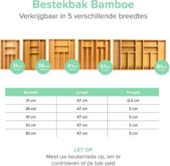 Grote Bestekbak Bamboe 81x47CM - Coninx Besteklade - Opbergbak - Duurzaam - Bamboe - Voor Laden Vanaf 47cm Diep -Keukenproducten Winkel 1200x1172
