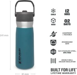 Stanley The IceFlow™ Flip Straw Water Bottle 0,65L - Thermosfles - Lagoon 16 Stanley The IceFlow™ Flip Straw Water Bottle 0,65L - Thermosfles - Lagoon -Keukenproducten Winkel 1200x1175 3