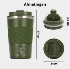 Castagnola Design RVS Koffiebeker To Go - Groen - 380ml - Thermosbeker - Theebeker -Keukenproducten Winkel 1200x1191 14