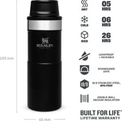 Stanley Trigger-Action Travel Mug 0.35L - Thermosfles - Matt Black -Keukenproducten Winkel 1200x1194 2
