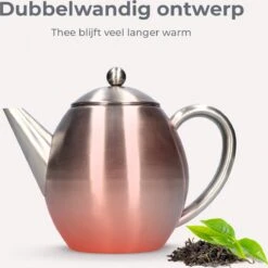 Vaja Valerie - Theepot Met Filter - Dubbelwandig - RVS - 1.2L -Keukenproducten Winkel 1200x1198 31
