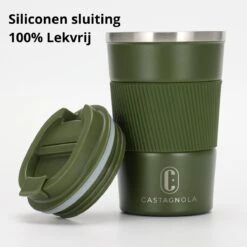 Castagnola Design RVS Koffiebeker To Go - Groen - 380ml - Thermosbeker - Theebeker -Keukenproducten Winkel 1200x1200 1013