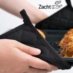 Merkloos Tavas Dream Hittebestendige Pannenlappen | 2 Stuks | Katoen, Thermolite | Tot 220°C | Zwart -Keukenproducten Winkel 1200x1200 1041