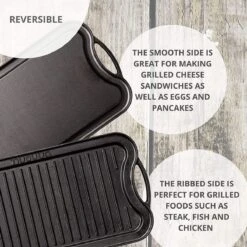 Nuovva Dubbelzijdig Gietijzeren Grillplaat - 50cm X 26cm -Keukenproducten Winkel 1200x1200 167