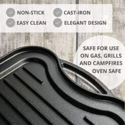 Nuovva Dubbelzijdig Gietijzeren Grillplaat - 50cm X 26cm -Keukenproducten Winkel 1200x1200 169