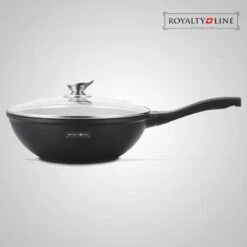 Royalty Line Marble Coating Wok - Met Glazen Deksel - Zwart - 30 Cm -Keukenproducten Winkel 1200x1200 302