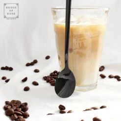 House Of Husk Latte Macchiato Lepels Set - Lange Theelepels - Koffielepels - Longdrinklepels - Sorbetlepels - Barlepel - RVS - 6 Stuks - 20CM - Zwart -Keukenproducten Winkel 1200x1200 4