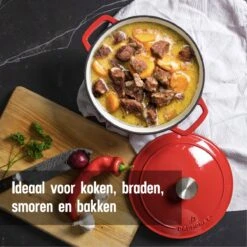 Daumonet Carême Rouge Gietijzeren Braadpan - Sudderpan Kersen Rood - Rond - Ø26 Cm - 4,4 Liter - PFAS & PFOA Vrij - Emaille - Geschikt Voor Alle Warmtebronnen - Elektrisch - Gas - Halogeen - Inductie - Keramisch - Vaatwasserbestendig 15 Daumonet Carême Rouge Gietijzeren Braadpan - Sudderpan Kersen Rood - Rond - Ø26 Cm - 4,4 Liter - PFAS & PFOA Vrij - Emaille - Geschikt Voor Alle Warmtebronnen - Elektrisch - Gas - Halogeen - Inductie - Keramisch - Vaatwasserbestendig -Keukenproducten Winkel 1200x1200 469