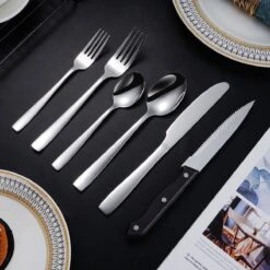 Deleca 8 Persoons Bestekset (48-delig) - Lepels, Messen, Vorken & Steakmessen - Vaatwasserbestendig - Zilver / RVS -Keukenproducten Winkel 1200x1200 47