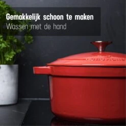 Daumonet Carême Rouge Gietijzeren Braadpan - Sudderpan Kersen Rood - Rond - Ø26 Cm - 4,4 Liter - PFAS & PFOA Vrij - Emaille - Geschikt Voor Alle Warmtebronnen - Elektrisch - Gas - Halogeen - Inductie - Keramisch - Vaatwasserbestendig 16 Daumonet Carême Rouge Gietijzeren Braadpan - Sudderpan Kersen Rood - Rond - Ø26 Cm - 4,4 Liter - PFAS & PFOA Vrij - Emaille - Geschikt Voor Alle Warmtebronnen - Elektrisch - Gas - Halogeen - Inductie - Keramisch - Vaatwasserbestendig -Keukenproducten Winkel 1200x1200 470