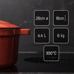 Daumonet Carême Rouge Gietijzeren Braadpan - Sudderpan Kersen Rood - Rond - Ø26 Cm - 4,4 Liter - PFAS & PFOA Vrij - Emaille - Geschikt Voor Alle Warmtebronnen - Elektrisch - Gas - Halogeen - Inductie - Keramisch - Vaatwasserbestendig 18 Daumonet Carême Rouge Gietijzeren Braadpan - Sudderpan Kersen Rood - Rond - Ø26 Cm - 4,4 Liter - PFAS & PFOA Vrij - Emaille - Geschikt Voor Alle Warmtebronnen - Elektrisch - Gas - Halogeen - Inductie - Keramisch - Vaatwasserbestendig -Keukenproducten Winkel 1200x1200 472