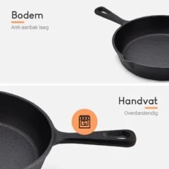 Ocina Gietijzeren Pan – Set Van 3 Stuks – ø25cm, ø19.5cm En ø16cm - Skillet - Koekenpan – Hapjespan – Koekenpan Inductie – Koekenpannenset - Gietijzeren Pan Bbq - Gietijzer - Incl. Receptenboek -Keukenproducten Winkel 1200x1200 483