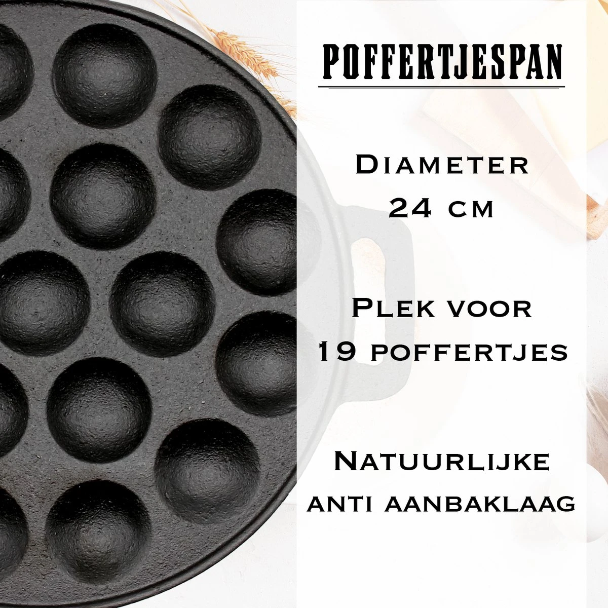 IRONO Poffertjespan Set - Incl. Doseerfles, Kwast En Vork - Poffertjespan Inductie En Electrisch - Poffertjesmaker 19 Poffertjes - Poffertjes Maken - Spuitfles - Cadeau Voor Mannen En Vrouwen 4 IRONO Poffertjespan Set - Incl. Doseerfles, Kwast En Vork - Poffertjespan Inductie En Electrisch - Poffertjesmaker 19 Poffertjes - Poffertjes Maken - Spuitfles - Cadeau Voor Mannen En Vrouwen - Afbeelding 2