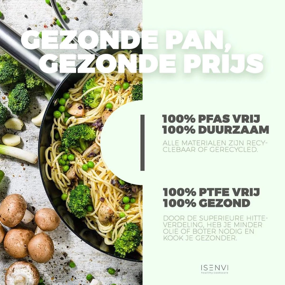 ISENVI Victoria Forged Keramische Wokpan 32CM - RVS Greep 6 ISENVI Victoria Forged Keramische Wokpan 32CM - RVS Greep - Afbeelding 4