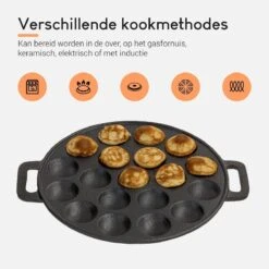 Ocina Poffertjespan – Combo Pack – 19 Poffertjes – Poffertjesmaker – Poffertjespan Inductie – Poffertjespan Electrisch – Gietijzeren Pan - Inclusief Doseerfles, Handvaten, 6x Poffertjesvorken En Invetkwast – Gratis Receptenboek 15 Ocina Poffertjespan – Combo Pack – 19 Poffertjes – Poffertjesmaker – Poffertjespan Inductie – Poffertjespan Electrisch – Gietijzeren Pan - Inclusief Doseerfles, Handvaten, 6x Poffertjesvorken En Invetkwast – Gratis Receptenboek -Keukenproducten Winkel 1200x1200 565