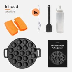 Ocina Poffertjespan – Combo Pack – 19 Poffertjes – Poffertjesmaker – Poffertjespan Inductie – Poffertjespan Electrisch – Gietijzeren Pan - Inclusief Doseerfles, Handvaten, 6x Poffertjesvorken En Invetkwast – Gratis Receptenboek 21 Ocina Poffertjespan – Combo Pack – 19 Poffertjes – Poffertjesmaker – Poffertjespan Inductie – Poffertjespan Electrisch – Gietijzeren Pan - Inclusief Doseerfles, Handvaten, 6x Poffertjesvorken En Invetkwast – Gratis Receptenboek -Keukenproducten Winkel 1200x1200 569