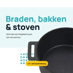 MOA Gietijzeren Braadpan - Inhoud 7,1 Liter - 29CM - Rond - Alle Warmtebronnen - Ook Voor Inductie - Gewicht 7,6 Kg - Zwart - MC29B -Keukenproducten Winkel 1200x1200 644