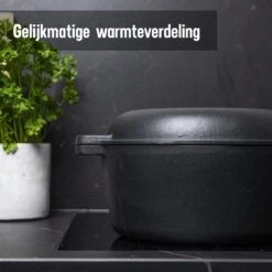 Daumonet Ducasse Gietijzeren Double Use Braadpan - Combi Sudderpan Zwart - 2-in-1 Bak- En Braadpan - PFAS & PFOA Vrij - Rond - Ø 26 Cm - 4,4 Liter - Emaille - Alle Warmtebronnen - Elektrisch - Gas - Halogeen - Inductie - Keramisch 17 Daumonet Ducasse Gietijzeren Double Use Braadpan - Combi Sudderpan Zwart - 2-in-1 Bak- En Braadpan - PFAS & PFOA Vrij - Rond - Ø 26 Cm - 4,4 Liter - Emaille - Alle Warmtebronnen - Elektrisch - Gas - Halogeen - Inductie - Keramisch -Keukenproducten Winkel 1200x1200 667