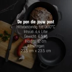 Daumonet Ducasse Gietijzeren Double Use Braadpan - Combi Sudderpan Zwart - 2-in-1 Bak- En Braadpan - PFAS & PFOA Vrij - Rond - Ø 26 Cm - 4,4 Liter - Emaille - Alle Warmtebronnen - Elektrisch - Gas - Halogeen - Inductie - Keramisch 20 Daumonet Ducasse Gietijzeren Double Use Braadpan - Combi Sudderpan Zwart - 2-in-1 Bak- En Braadpan - PFAS & PFOA Vrij - Rond - Ø 26 Cm - 4,4 Liter - Emaille - Alle Warmtebronnen - Elektrisch - Gas - Halogeen - Inductie - Keramisch -Keukenproducten Winkel 1200x1200 669